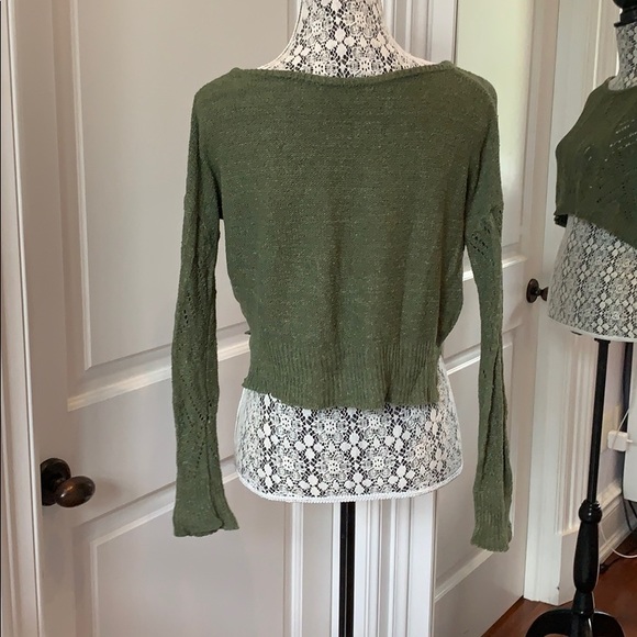 Green Cropped Brandy Melville Sweater - Picture 3 of 3